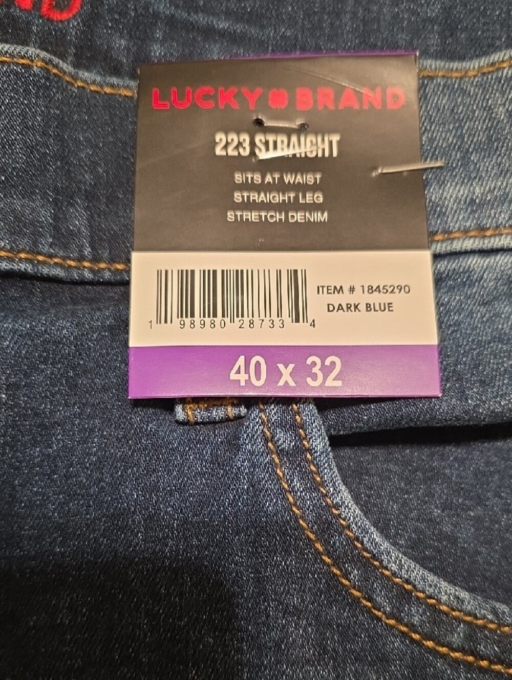 Lucky Brand Men's Straight Jeans in Dark Wash Blue - Picture 2 of 2